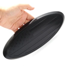 Matt Black 9 inch For Ford F-150 Front Grille Tailgate Emblem US Flag Oval Badge