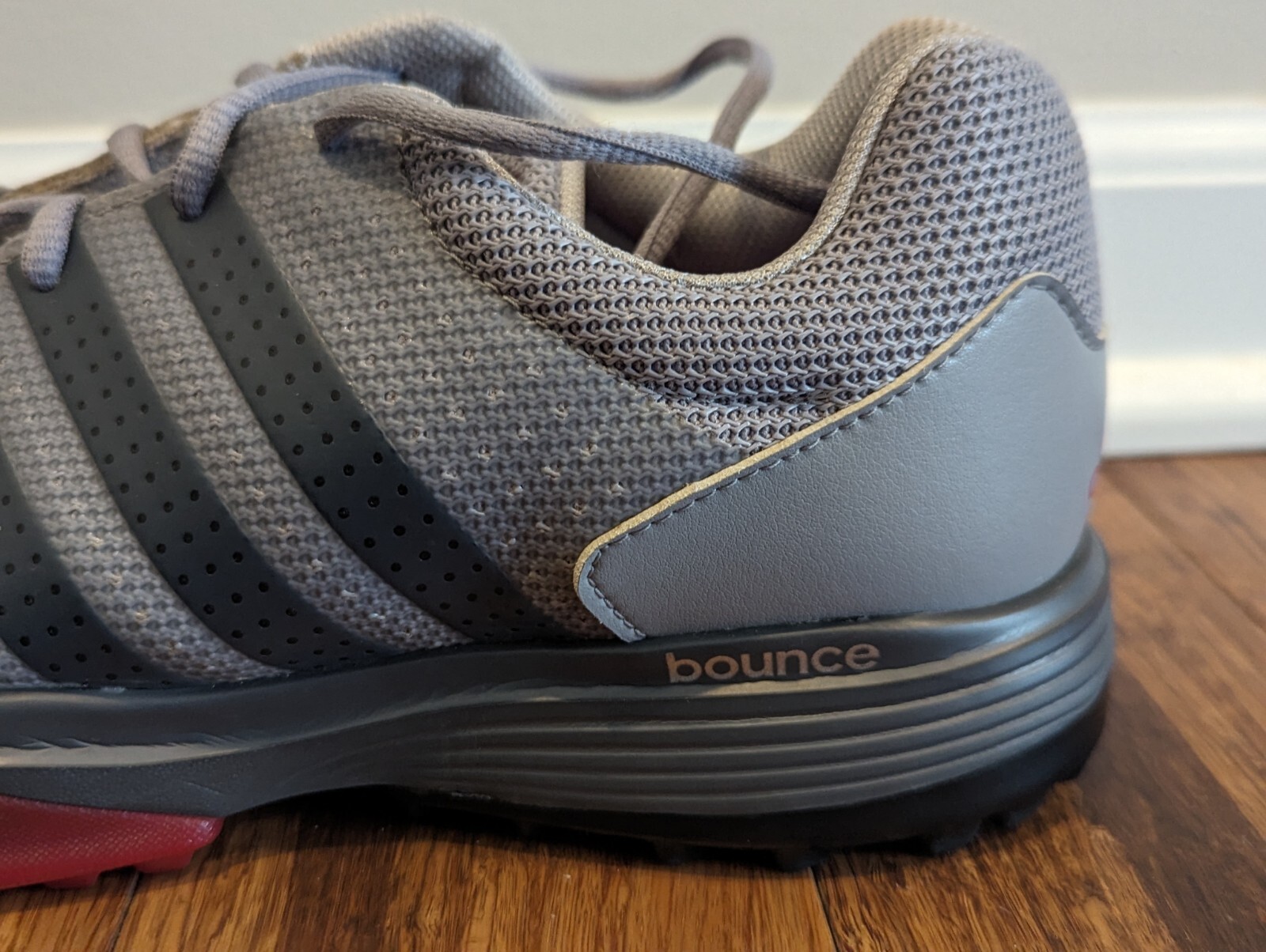 Adidas Shoes Mens Size 10 Bounce Traxion Golf Sneakers Gray Red Faux