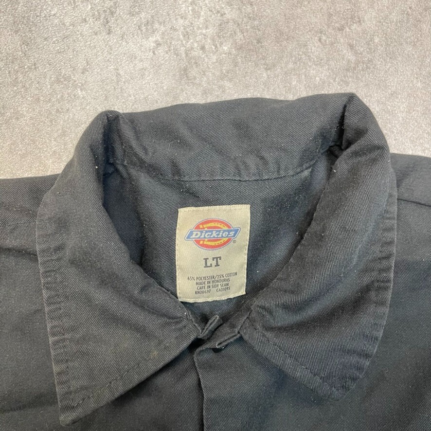Dickies Shirt Mens Y2K Long Sleeve Button Up Workwear Top, Black, Large image 9