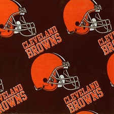 Vintage NFL Cleveland Browns 2003 #6212 Orange/Brown Cotton Fabric By Half Yard