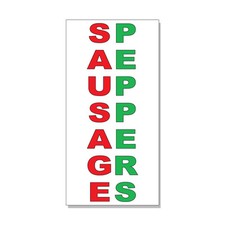 Sausage Peppers Red Green Bar Restaurant DECAL STICKER Retail Store Sign