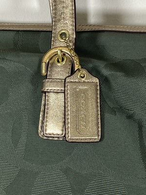 Coach Tote Bag Green /Metalic Gold D1176-F17394 for sale online | eBay