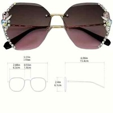 Vintage Rimless Rhinestone Sunglasses with Gradient Lens FREE SHIPPING