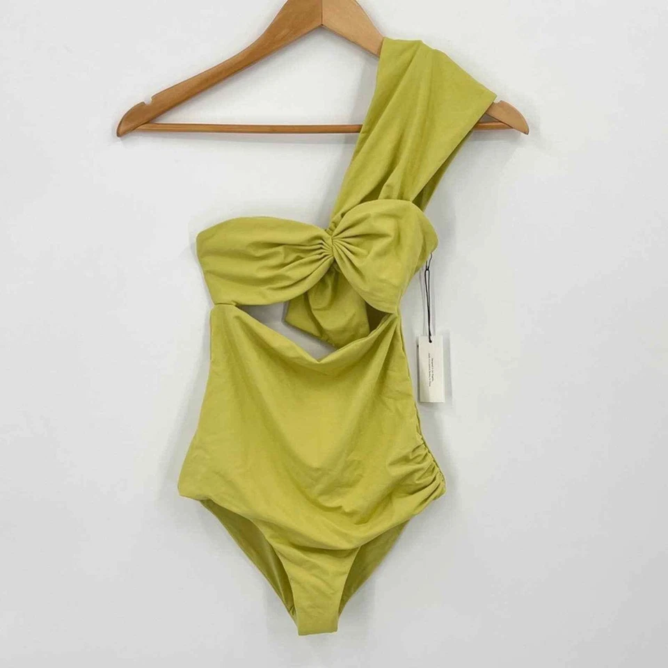MARYSIA VENICE MAILLOT EN HELECHO XXS NUEVO CON ETIQUETAS UN HOMBRO VERDE/AMARILLO NADAR Foto 2 de 4