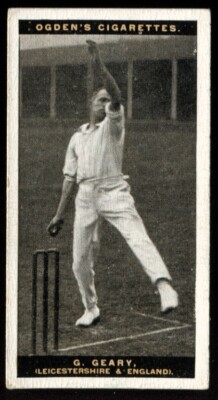 Tobacco Card, Ogdens, AUSTRALIAN TEST CRICKETERS, Cricket, 1929, G Geary