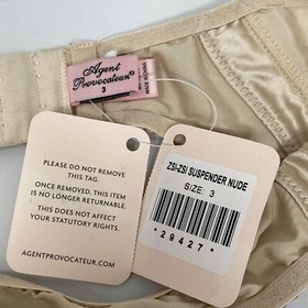 Agent Provocateur Zsi Zsi Silk Nude Suspender AP3 Medium NWT