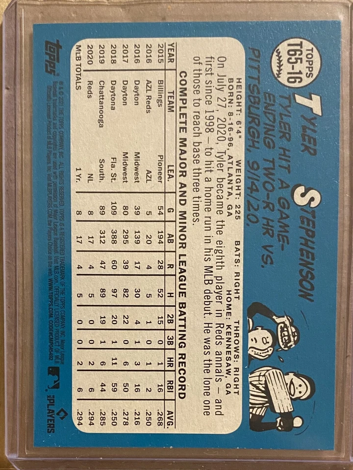 Tyler Stephenson RC 2021 Topps 1965 Throwback #T65-16 - Image 2 of 2