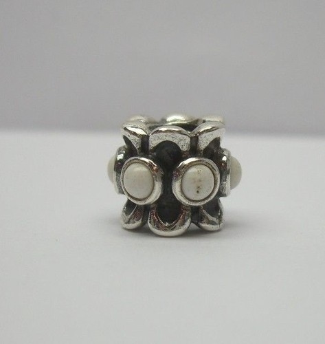 PANDORA FORGET ME NOT WHITE AGATE CHARM STERLING SILVER 925 ALE 790470AGW - Picture 5 of 5