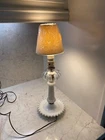 Vintage Milk Glass Hobnail Decorative Charm Stunning Small Lamp with Shade