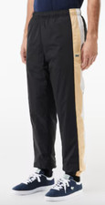 Image of Lacoste Mens Sportsuit Water Resistant Sweatpants in Black Beige & White.  C63