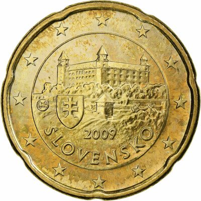 1179732] Slovakia, 20 Euro Cent, 2009, Kremnica, BU, MS, Nordic