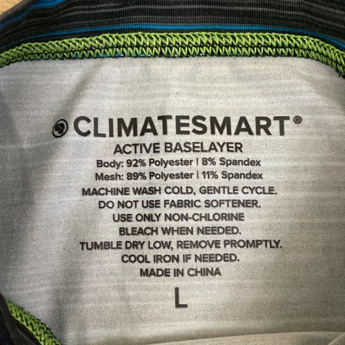 Climatesmart Unisex Kids Gray Black Active Base Layer Athletic Shirt Size Large - Picture 7 of 9