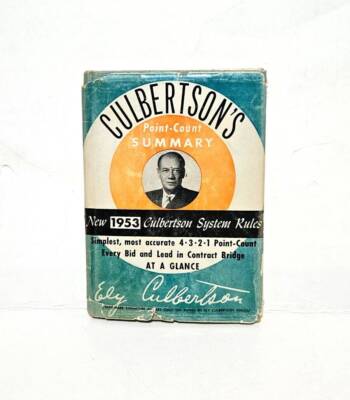 Culbertson's Point-Count Summary for Bridge by Ely Culbertson 1953 Hardcover