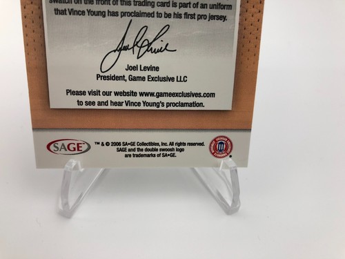 2006 VINCE YOUNG RC JERSEY Sage MY LAST COLLEGE JERSEY Card TITANS U TEXAS - Picture 6 of 6