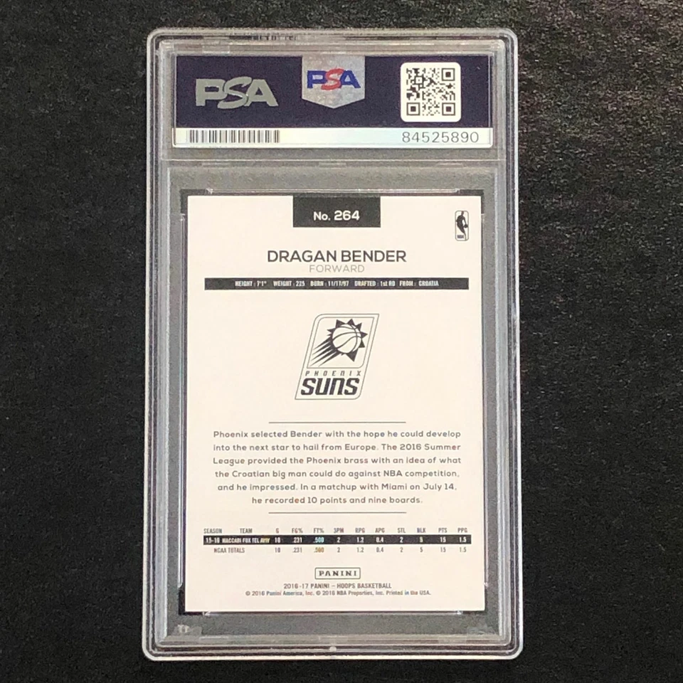 2016-17 NBA Hoops #264 Dragan Bender Signed Card AUTO PSA Slabbed RC Suns - Image 2 of 2