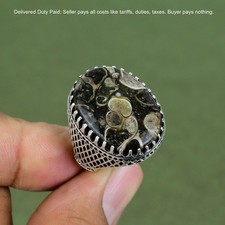 Valentines Sale Turritella Agate Gemstone Stackable Wife Ring Jewelry 925 Silver