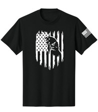 Eagle Distressed American Flag Graphic Short Sleeve T-Shirt Tee