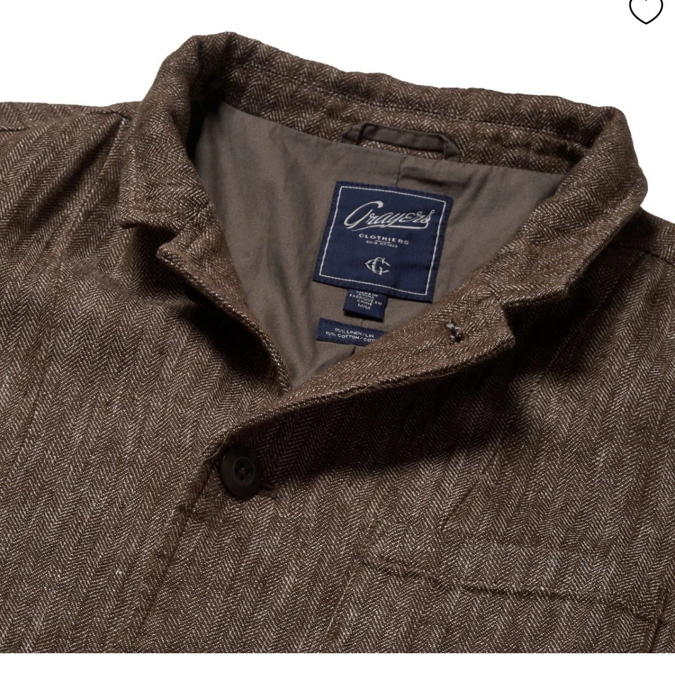 Chaqueta industrial de lino Grayers Albemarle - marrón espiga Foto 3 de 4