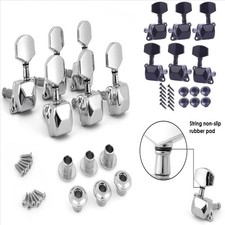 Acoustic Guitar String Tuning Pegs Machine Heads Tuners 3x3 Chrome Semiclosed US