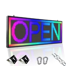 P10 Outdoor LED Sign 39x14 Inch Programmable Scrolling Message Board with Wi-...