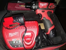 Milwaukee Tool 2401-20 M12 1/4" Hex Screwdriver, (2) Cp 1.5 Batteries, M12