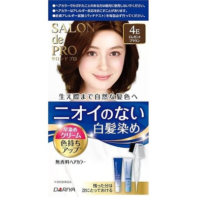 Salon de Pro Fragrance-free Hair Color Quick Dye Cream 4E Elegant Brown Japan^