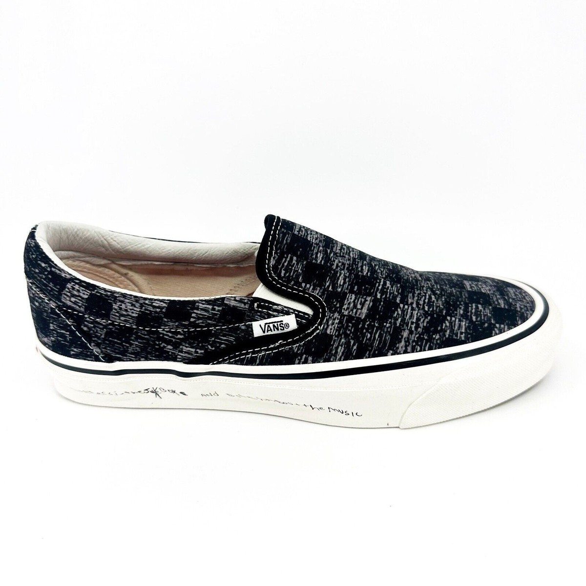 Vans Vault OG Classic Slip On (Jim Goldberg) Tv Static Black White 