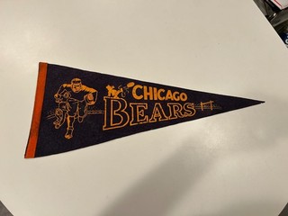 original circa 1950's CHICAGO BEARS nfl football team FULL SIZE PENNANT