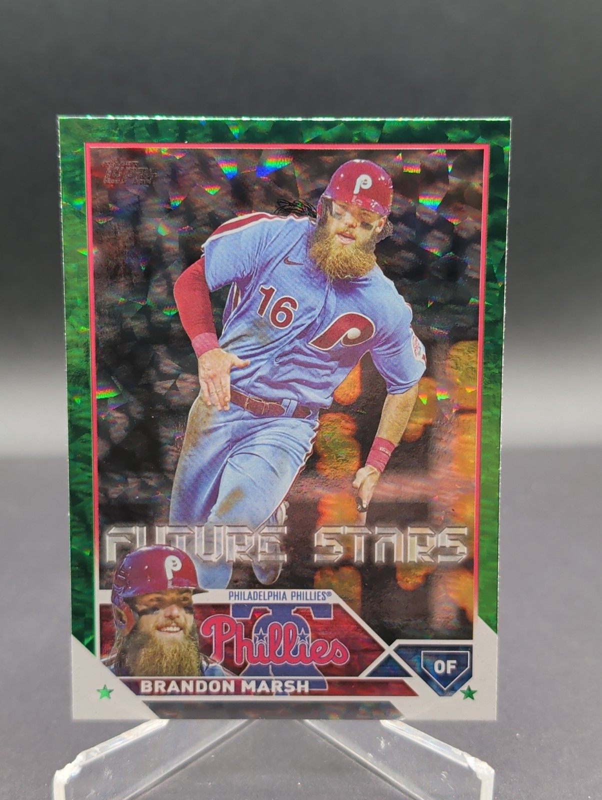 Brandon Marsh 2023, Topps Future Stars #237 Green Foil /499, Mint _8787