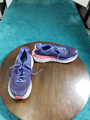 Hoka Bondi 5 Shoes Size 9.5 Womens Blue Running Sneakers Marathon Gym 1014759