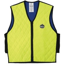 CHILL-ITS BY ERGODYNE 6665 Cooling Vest,Hi-Visibility Lime,4 hr.,L 2EMK8