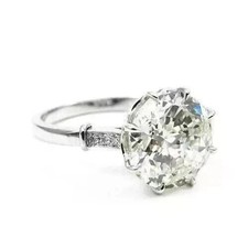 Art Deco Style Round Cut Lab Created Diamond Engagement 14K White Gold FN Ring