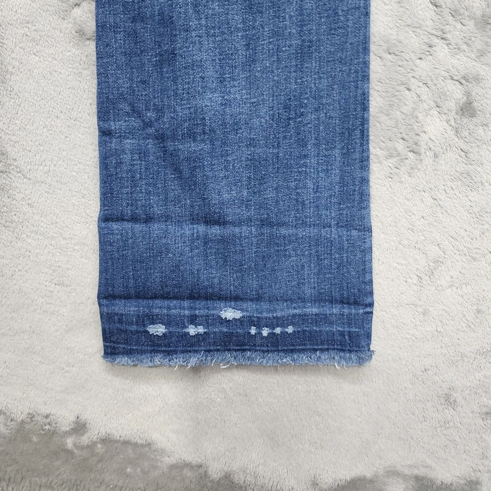 J.Crew Jean Womens 28 Blue Denim Billie Demi Boot Crop Kick Flare Raw Hem Casual - Image 3 of 4