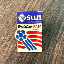 Vintage 1994 World Cup USA Soccer Sun Microsystems Sponsor Logo 1.5" Lapel Pin