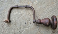 Antique Wood Carpenters Vintage Brace Drill Hand Tool