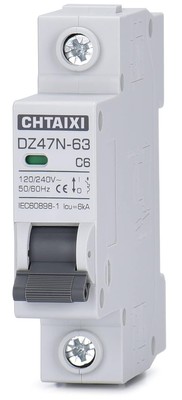 AC Miniature Circuit Breaker, 6 Amp 120V/240V 1 Pole DIN Rail Mount Circuit... 