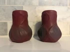 BEAUTIFUL PAIR Of VINTAGE Van Briggle Burgundy Pottery Onion Vases 4.5"H