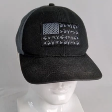 Columbia Performance Hunting Gear Mesh Flex Black Baseball Cap Hat American Flag