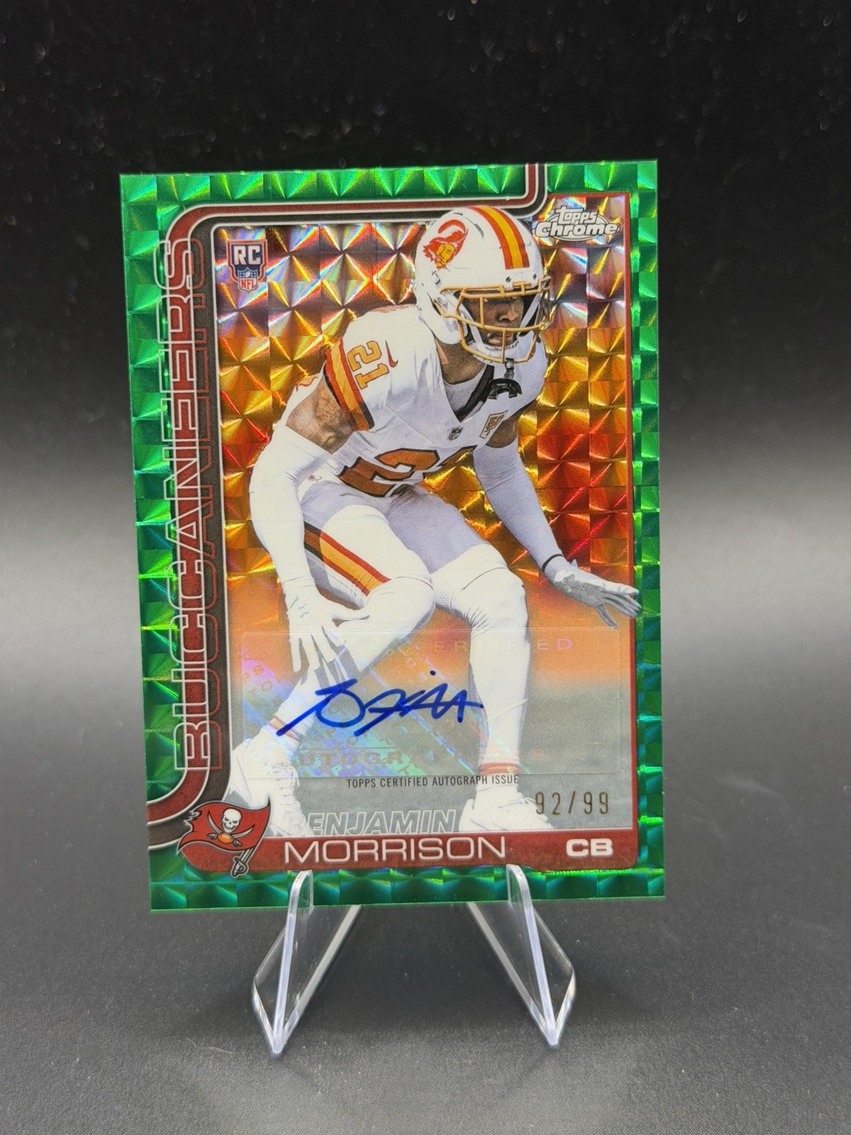 2025 Topps Chrome Benjamin Morrison Rookie Auto RC Green Geometric /99