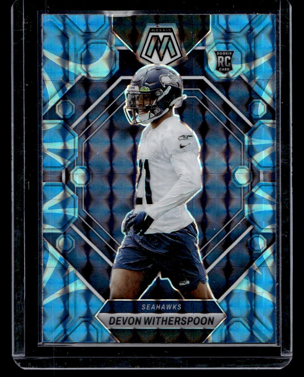 2023 Panini Mosaic #313 Devon Witherspoon Reactive Blue Mosaic