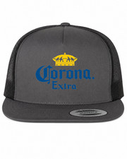 NEW KUSTOM HATZ x CORONA EXTRA BEER TRUCKER SNAPBACK HAT CHARCOAL MADE IN USA
