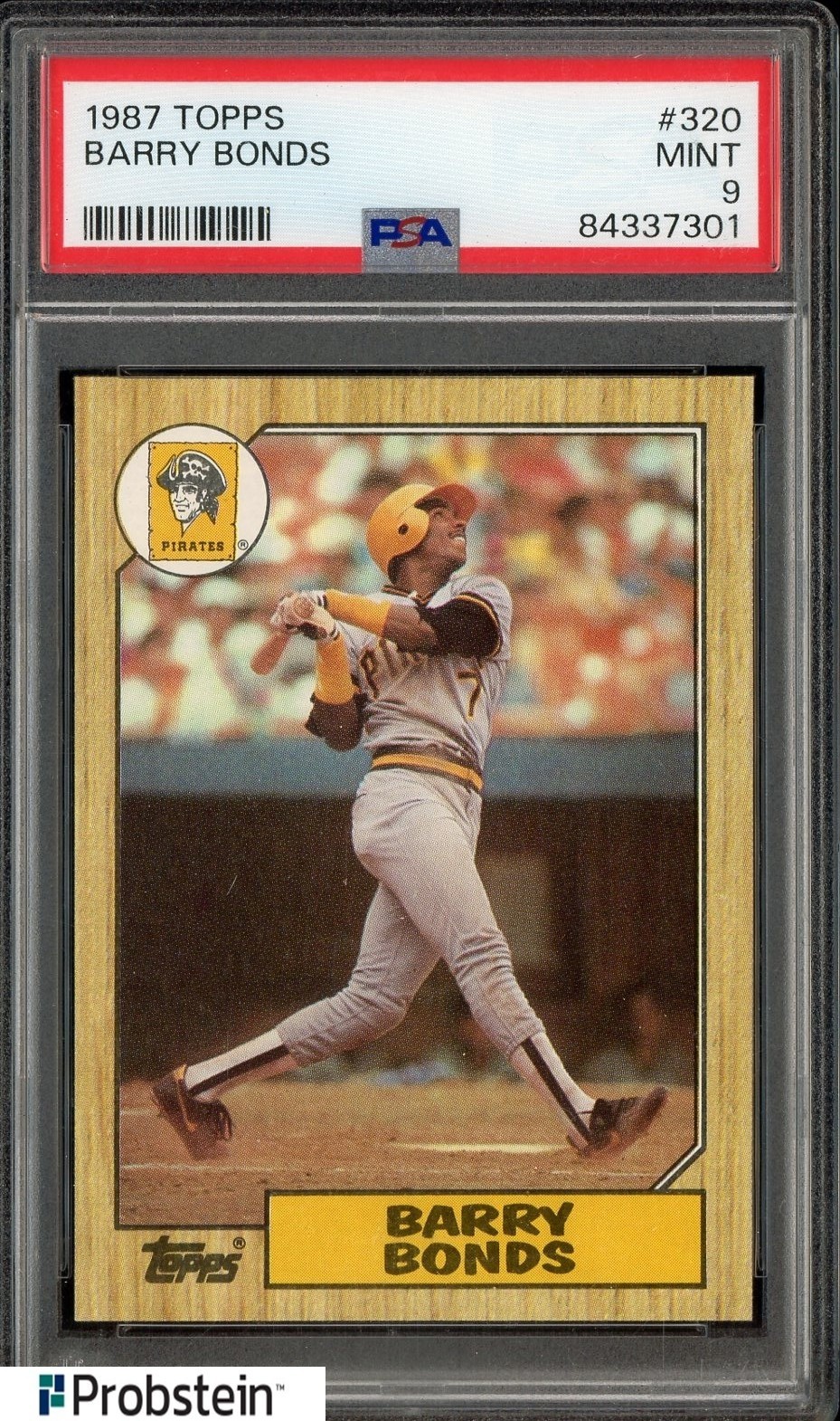 1987 Topps #320 Barry Bonds Pittsburgh Pirates RC Rookie PSA 9 MINT view 1