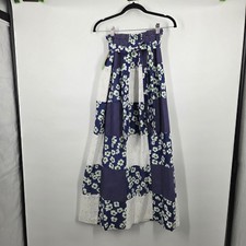 VTG NEW 70s Mr Hank Patchwork Floral Maxi Skirt Eyelet Lace Boho Cottagecore M