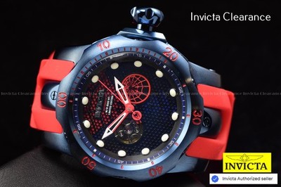 RARE INVICTA Mens Marvel Spiderman 54mm Lim Ed Automatic Blue Red SS 1000m Watch
