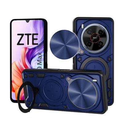 BETTERFON Outdoor Panzer Hülle für ZTE Blade V70 Max, Slide Kameraschutz Ringhalter Blau