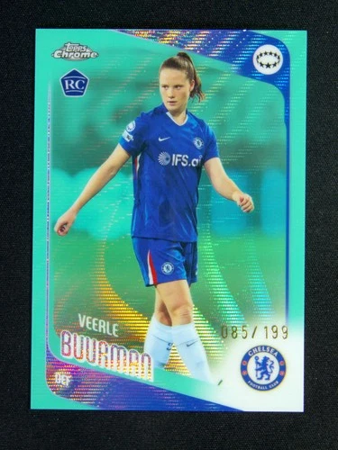 2025-26 Topps Chrome UEFA Women's Veerle Buurman #9 RC Rookie Auqa Wave /199