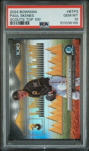 2024 Bowman - Bowman Scouts Top 100 Paul Skenes #BTP-3 (RC) PSA 10