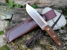 Coltello Joker NOMAD NOGAL Bushcraft N695 acciaio legno noce fodero pelle paracord