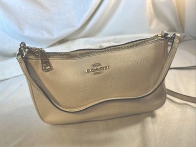 COACH #F25591 Top Handle Pouch in Crossgrain Leather Sz 8.75