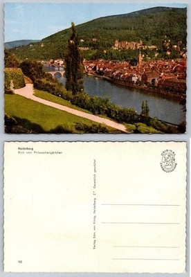 Heidelberg Philosopher's Garden View Original Color Postcard Germany
